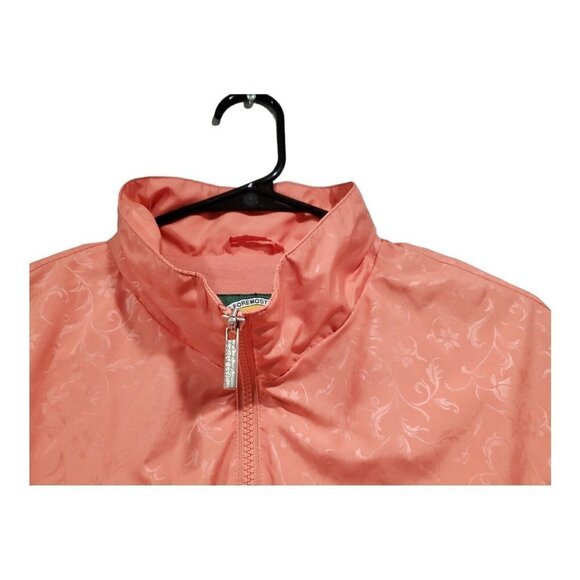 Cabela's Women's Full-Zip Peach Floral Lined Light Jacket Coat Size M - Picture 6 of 11